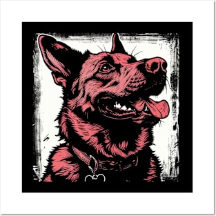 Retro Art German Shepherd Dog Lover Posters and Art